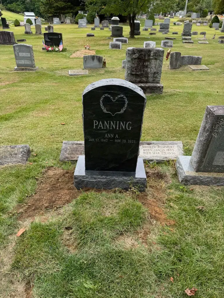 Granite Companion / Double Flat Headstone hand-carved by Couple Marker Guide in NJ — image 2