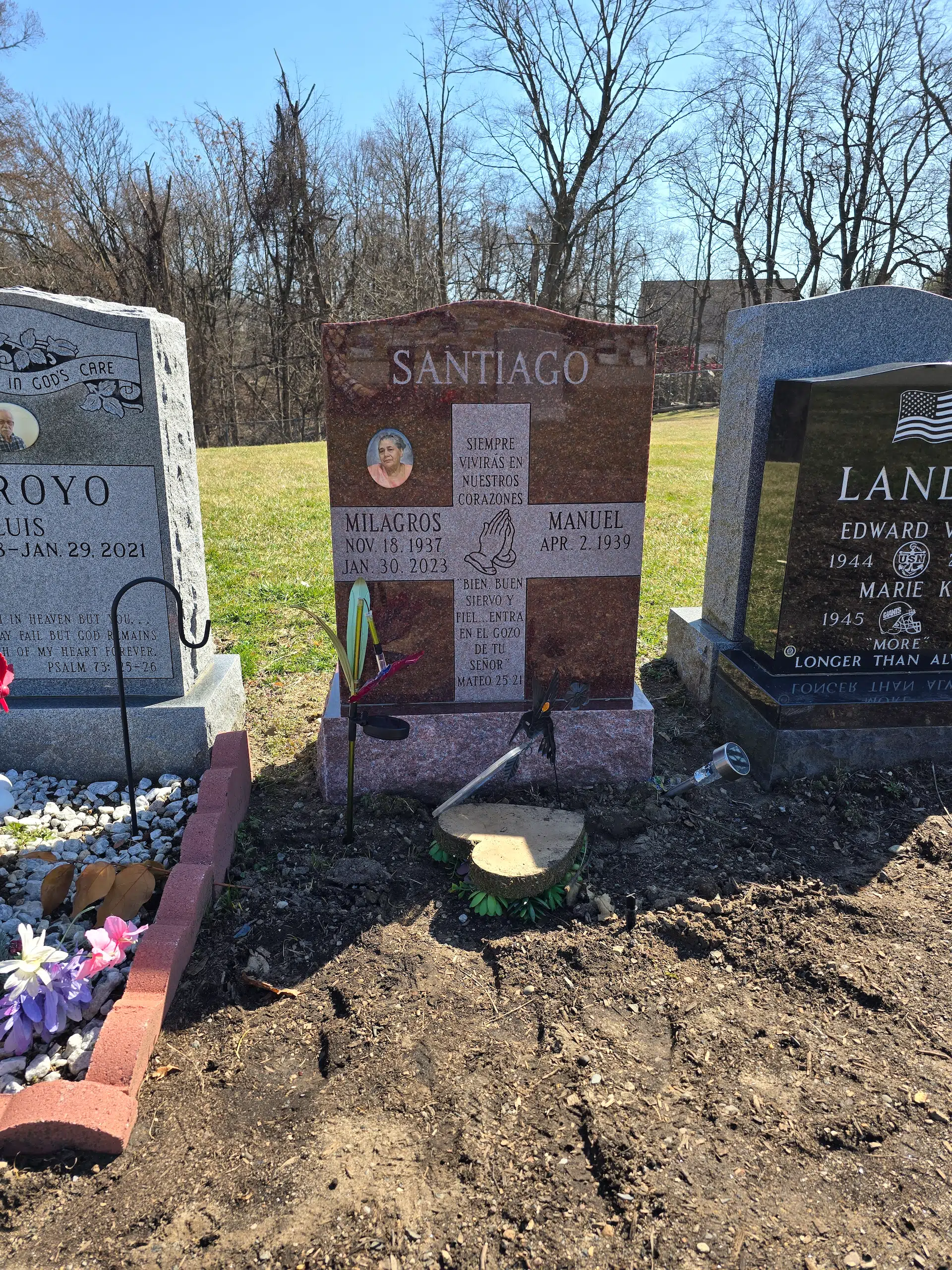 Granite Companion / Double Flat Headstone hand-carved by Couple Marker Guide in NJ — image 3