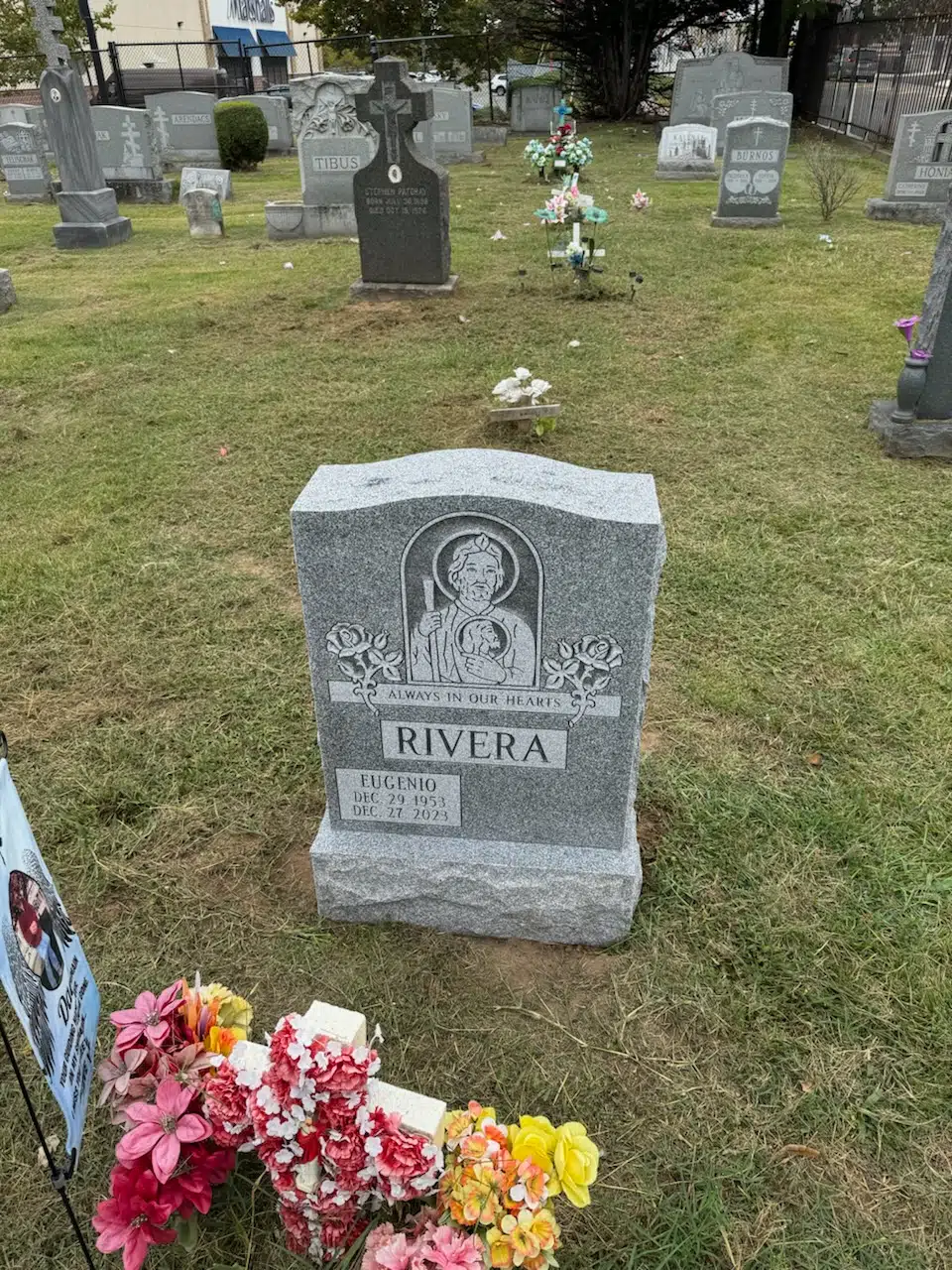 Granite Companion / Double Flat Headstone hand-carved by Couple Marker Guide in NJ — image 4