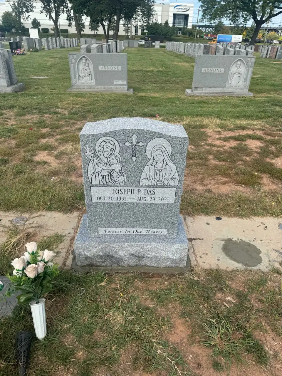 Granite Companion / Double Flat Headstone hand-carved by Couple Marker Guide in NJ — image 7