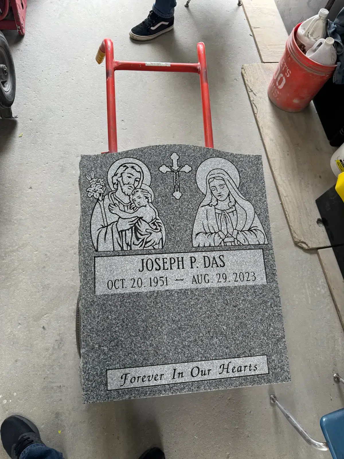 Granite Companion / Double Flat Headstone hand-carved by Couple Marker Guide in NJ — image 8