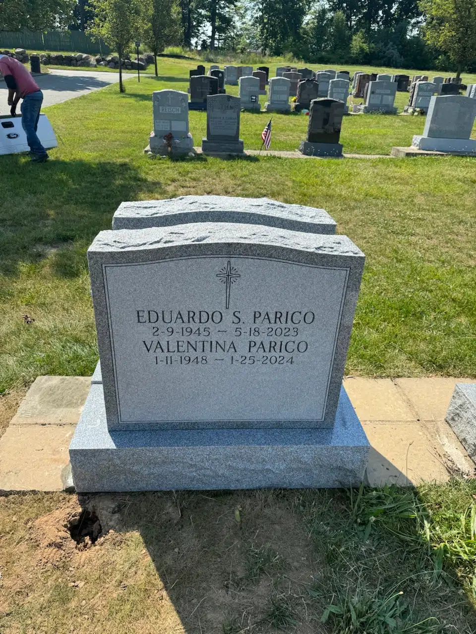 Granite Companion / Double Flat Headstone hand-carved by Couple Marker Guide in NJ — image 3
